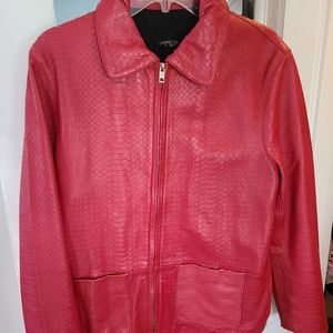 Red leather jacket